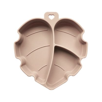 Silicone Leaf Shape Plate Children's Non-silp Suction Dish